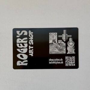 Laser-Gravur auf Metall – Personalisierte Aluminium-Visitenkarte